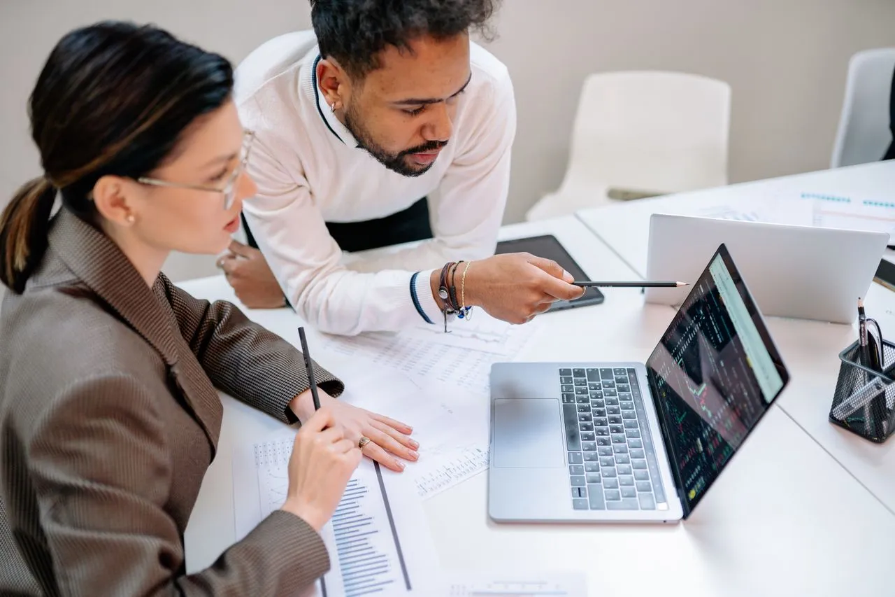 Colleagues collaborating around a shared table